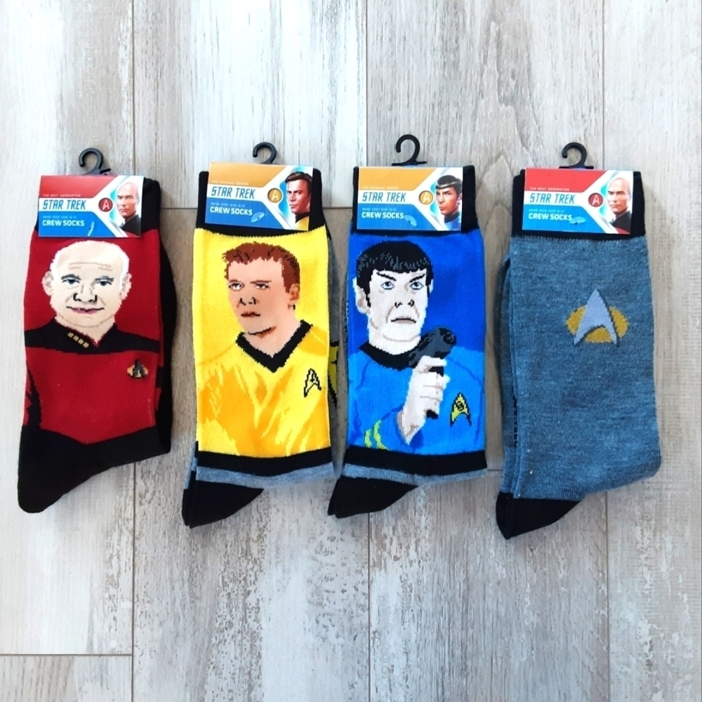 STAR trek the net generation TV show crew socks 4 pair